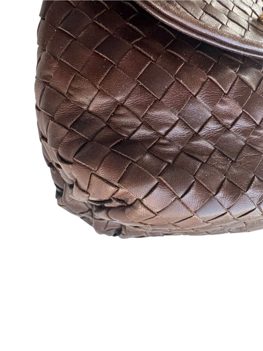 Bottega Veneta Brown Intreciatto Top Handle Vintage Mini Jodie Bag Auth - Picture 7 of 14